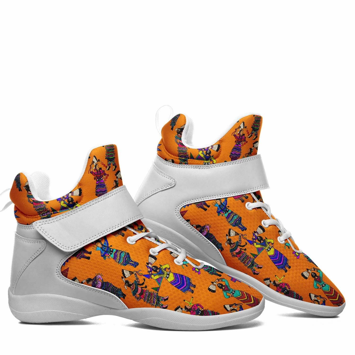 All Pro Basketball Shoes Women's Jingle Dancers Orange Ipottaa Basketball / Sport High Top Shoes - White Sole