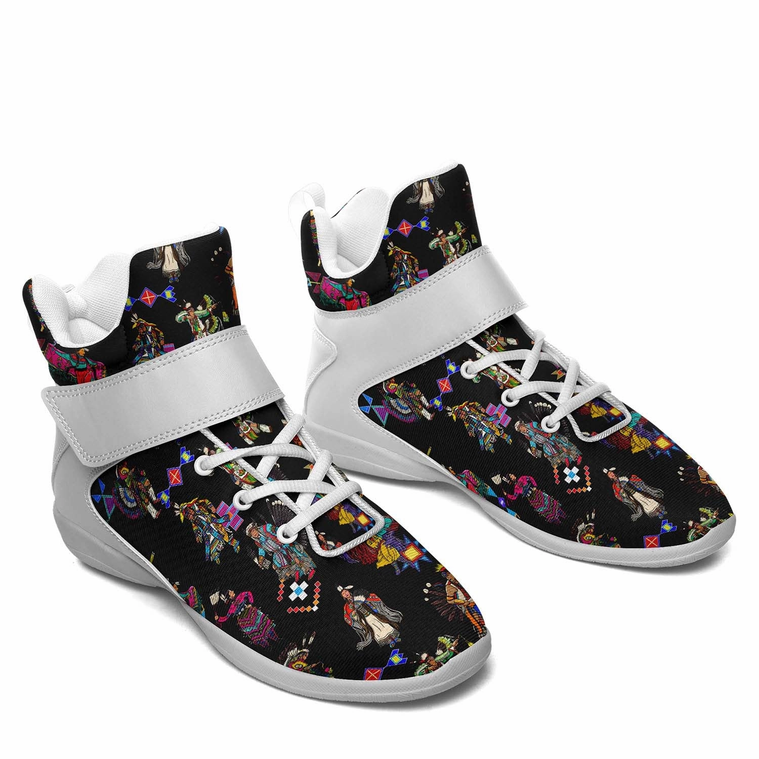 High Top Basketball Shoes 2016 Grand Entry Dancers Black Ipottaa Basketball / Sport High Top Shoes - White Sole