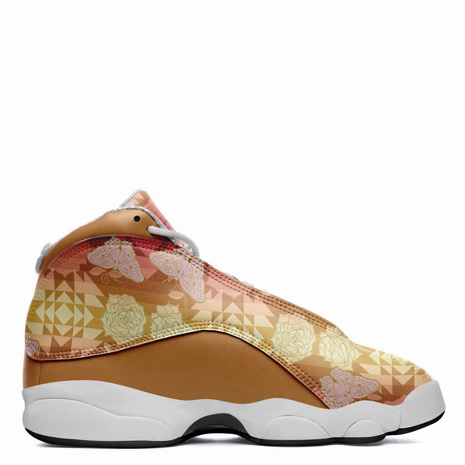 Butterfly and Roses on Geometric Isstsokini Size 5 Basketball Shoes