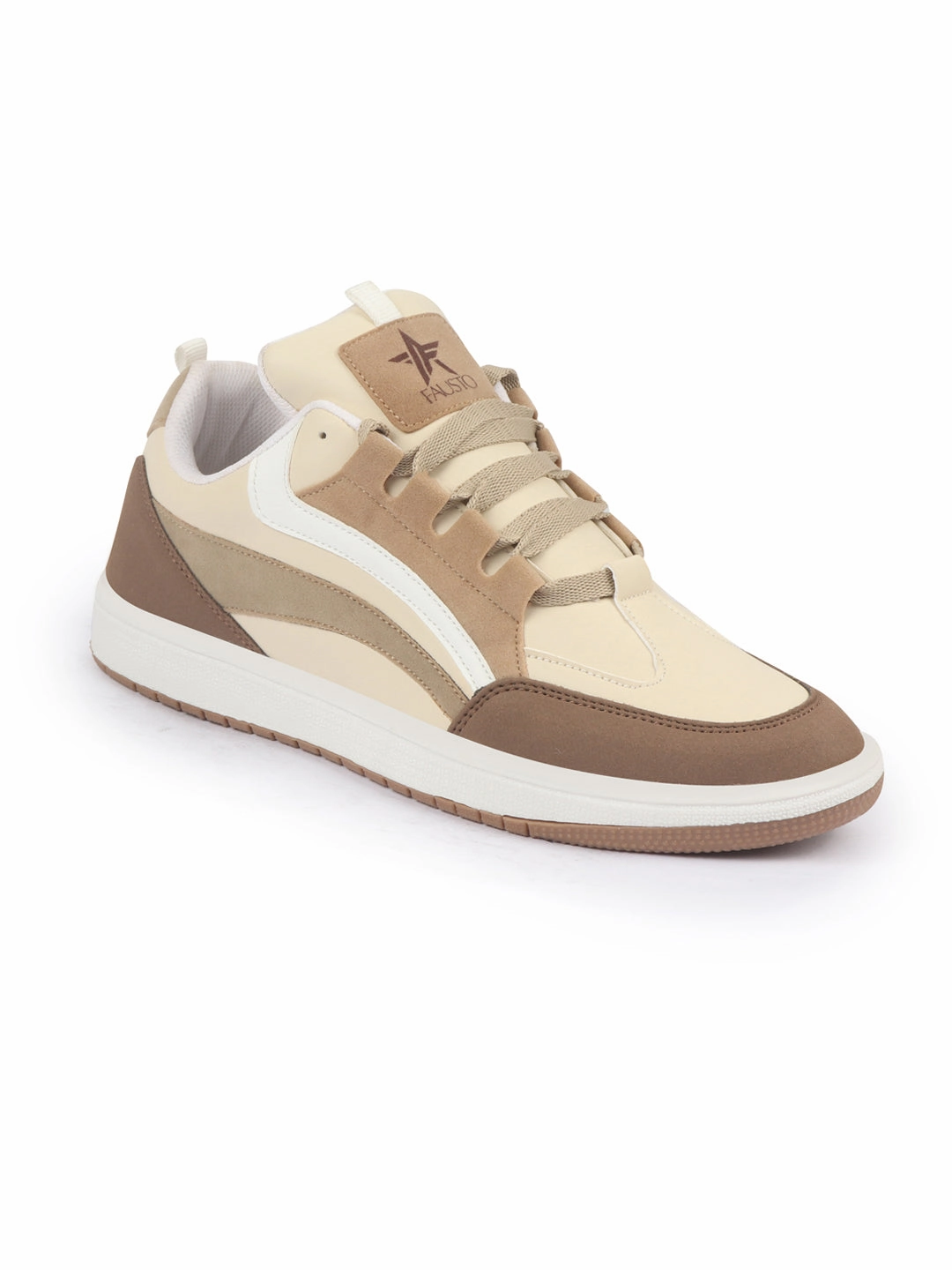 Men Beige Colorblocked Low Top Classic Lace-Up Sneaker Shoes|Low Ankle Casual Shoes|All Day Comfortable Sneakers Best Arch Support Sneakers
