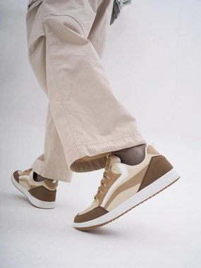 Men Beige Colorblocked Low Top Classic Lace-Up Sneaker Shoes|Low Ankle Casual Shoes|All Day Comfortable Sneakers Capezio Dance Sneakers