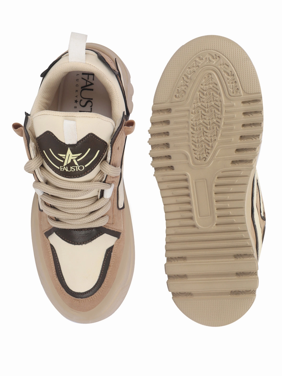 Men Beige Colorblocked Mid Top Chunky Lace Up Sneaker Shoes|Feather Lite Casual Shoes|Mid Ankle Sneaker Shoes Brass Plum Sneakers