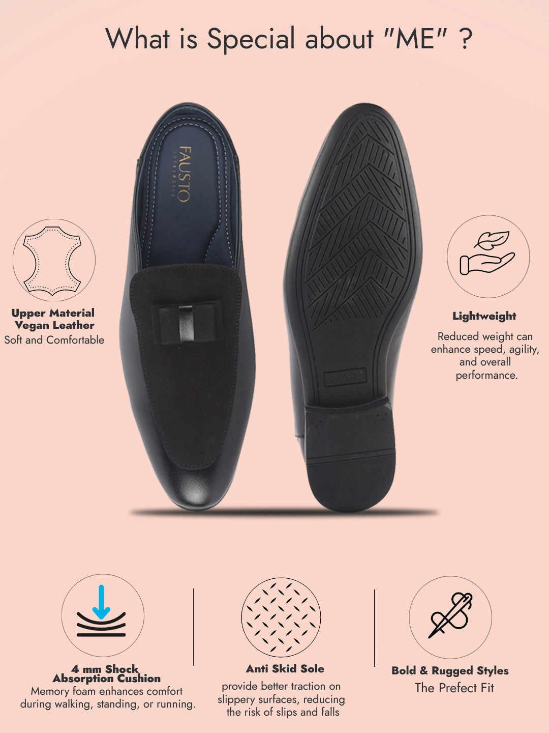 Men Black Bow Design Velvet Upper Back Open Evening Party Formal Slip On Shoes|Memory Cushioned Insole Mules for Wedding, Office, Cocktail Tuxedo Dress|Lightweight and Comfort Minimalist Work Boots