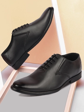 Affordable Work Boots Men Black Formal Office Work Genuine Leather Oxford Lace Up Shoes