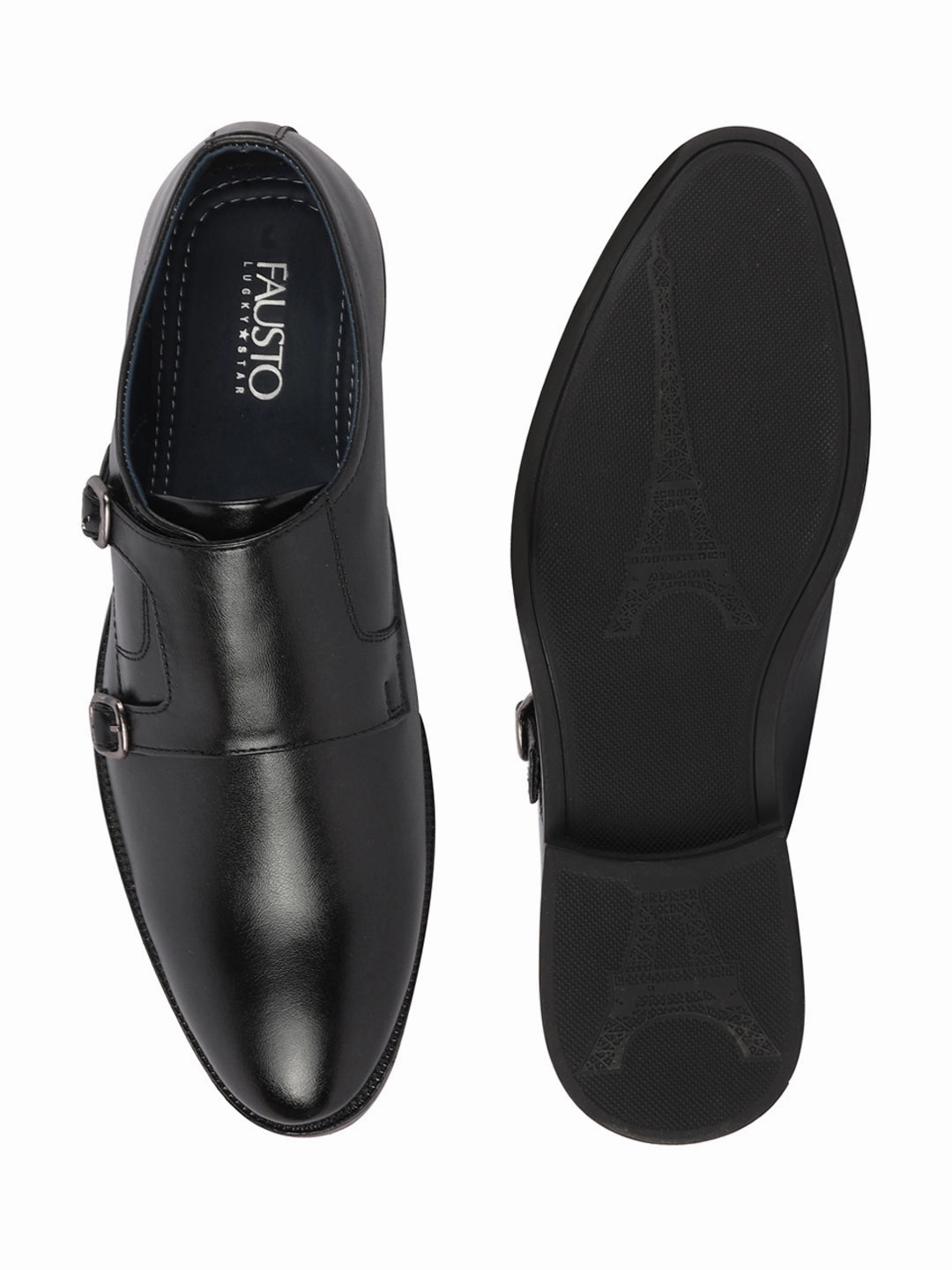 Pull Up Work Boots Men Black Formal Wedding Party Double Monk Strap Shoes