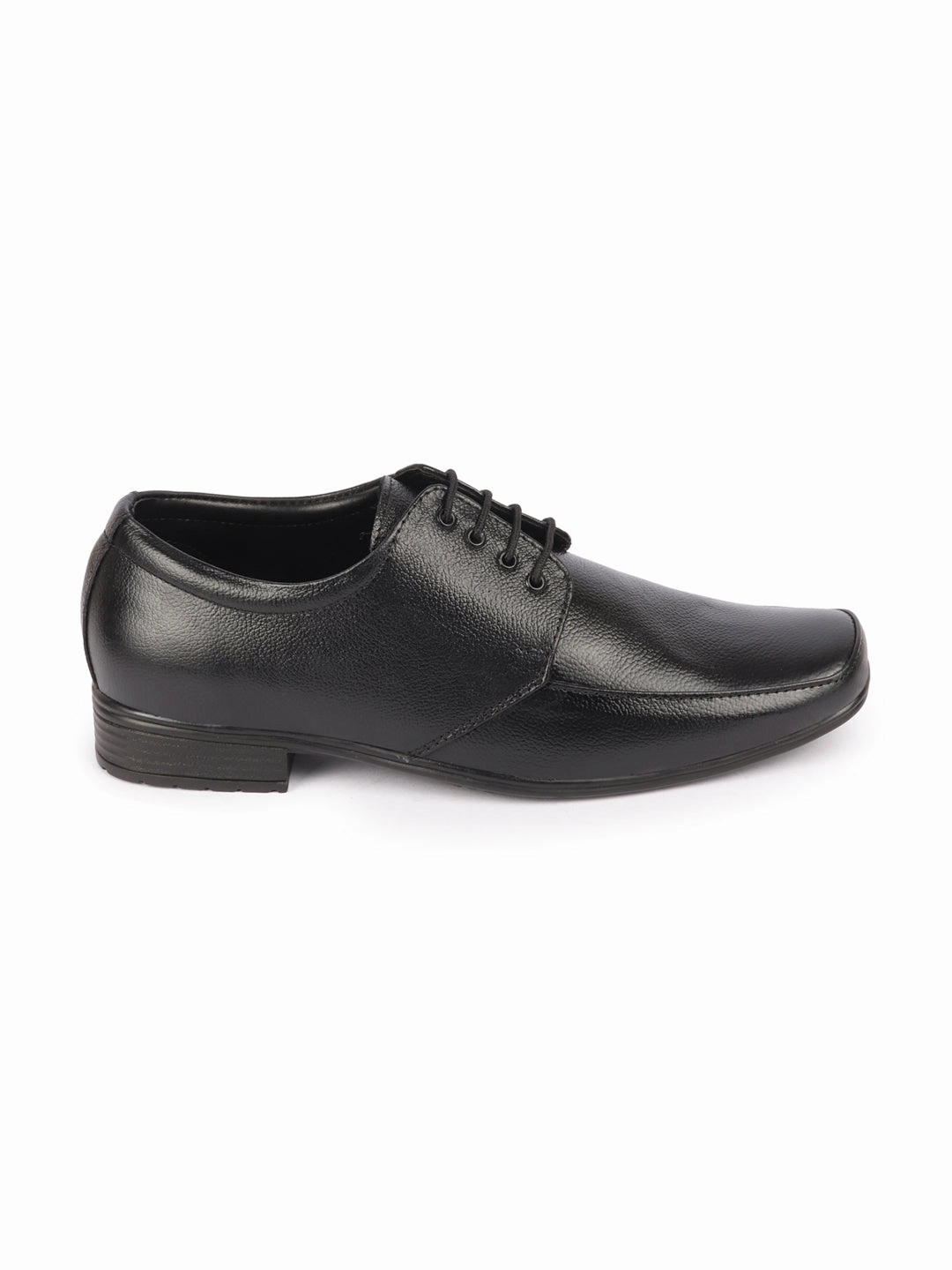 Airport Friendly Work Boots Men Black Genuine Leather Formal Office Work Broad Feet Derby Lace Up Shoes with Comfort EVA Pad Insole
