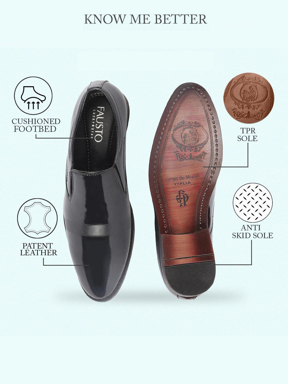 Comfortable Work Boots For Landscaping Men Blue Patent Leather Party Formal Textured Strip Slip On Shoes