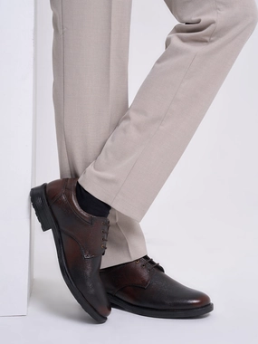 Cold Storage Work Boots Men Brown Genuine Burnish Leather Formal Lace Up Derby Shoes For Office|Work