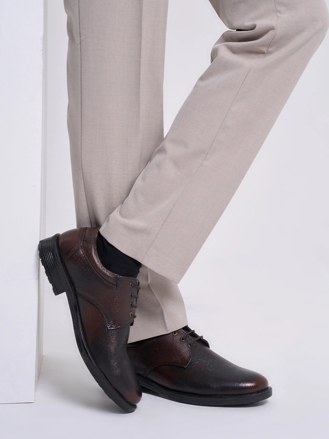 Most Comfortable Composite Toe Work Boots Men Brown Genuine Burnish Leather Formal Lace Up Derby Shoes For Office|Work