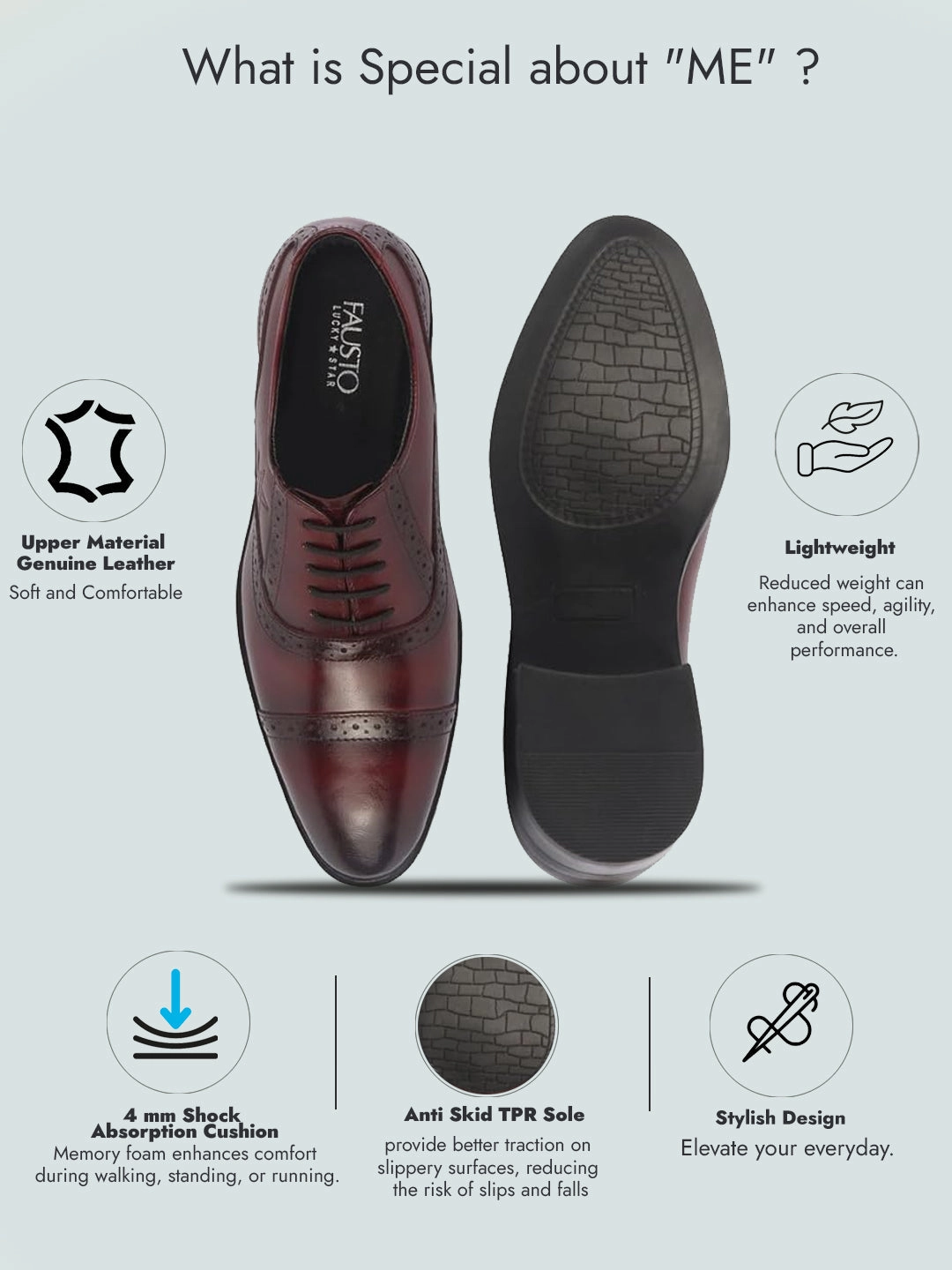 Men Brown Genuine Leather Formal Lace Up Brogue Shoes for Office|Meeting Event Shoes with Comfort Best Work Boots For Morton's Neuroma
