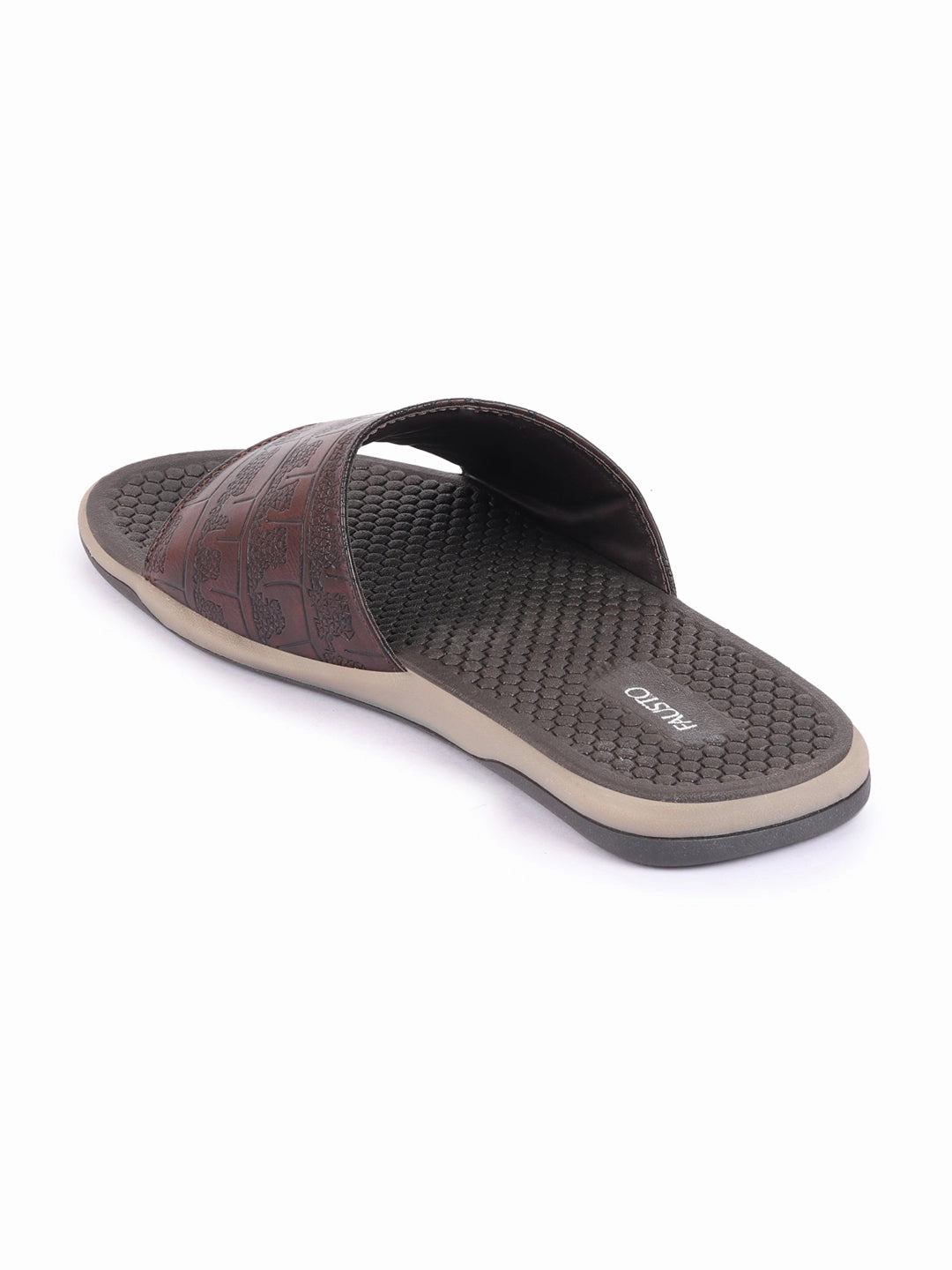 Flipped Flop Men Brown Open Toe Ultra Light Flexible Slip-On Slippers Flip-Flops