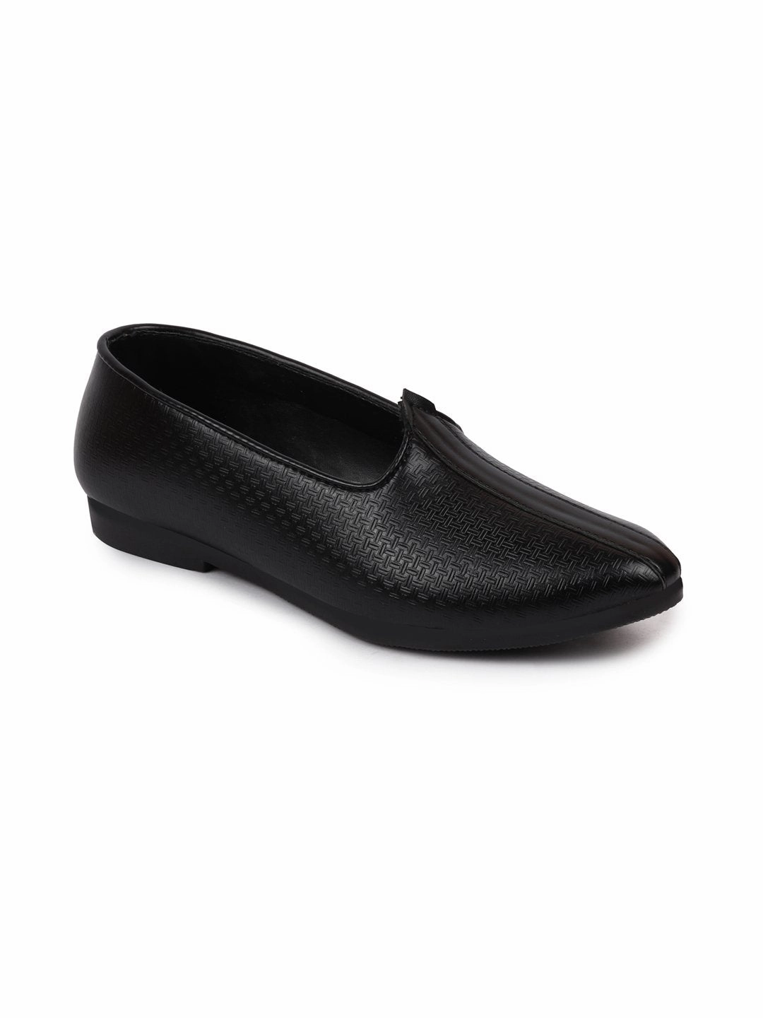 Men Ethnic Black Slip On Juttis and Mojaris Dad Flip Flops
