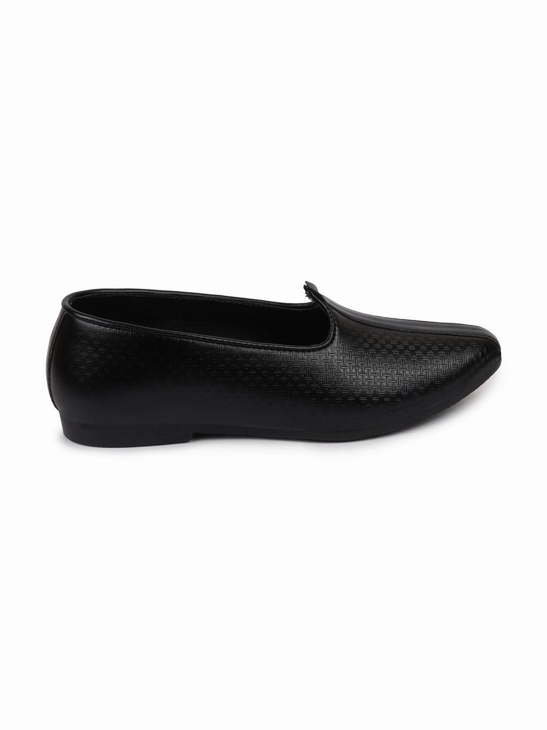 Boat Flip Flops Men Ethnic Black Slip On Juttis and Mojaris