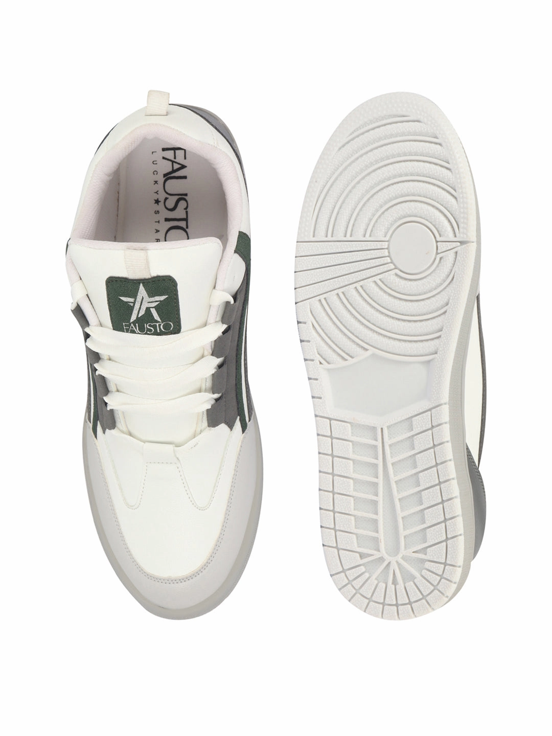 White Gym Sneakers Men Grey Colorblocked Low Top Classic Lace-Up Sneaker Shoes|Low Ankle Casual Shoes|All Day Comfortable Sneakers