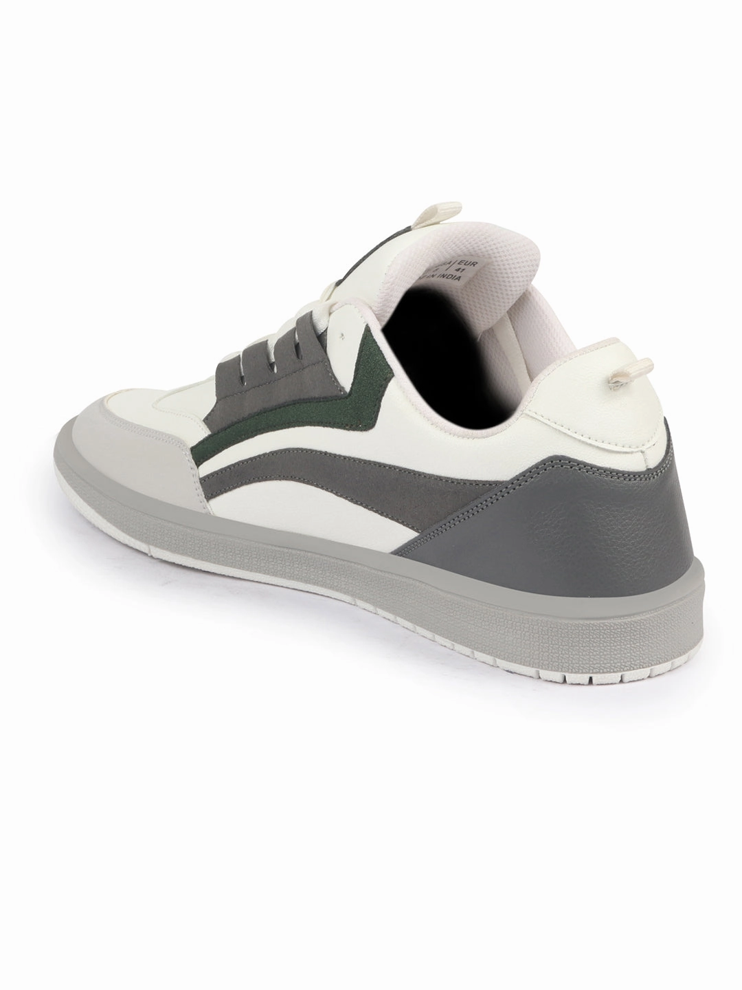 Italian Leather Sneakers Men Grey Colorblocked Low Top Classic Lace-Up Sneaker Shoes|Low Ankle Casual Shoes|All Day Comfortable Sneakers