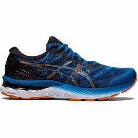 Asics Running Shoes Line Up Men's Asics Gel-Nimbus 23, Reborn Blue/Black, 11 D Medium