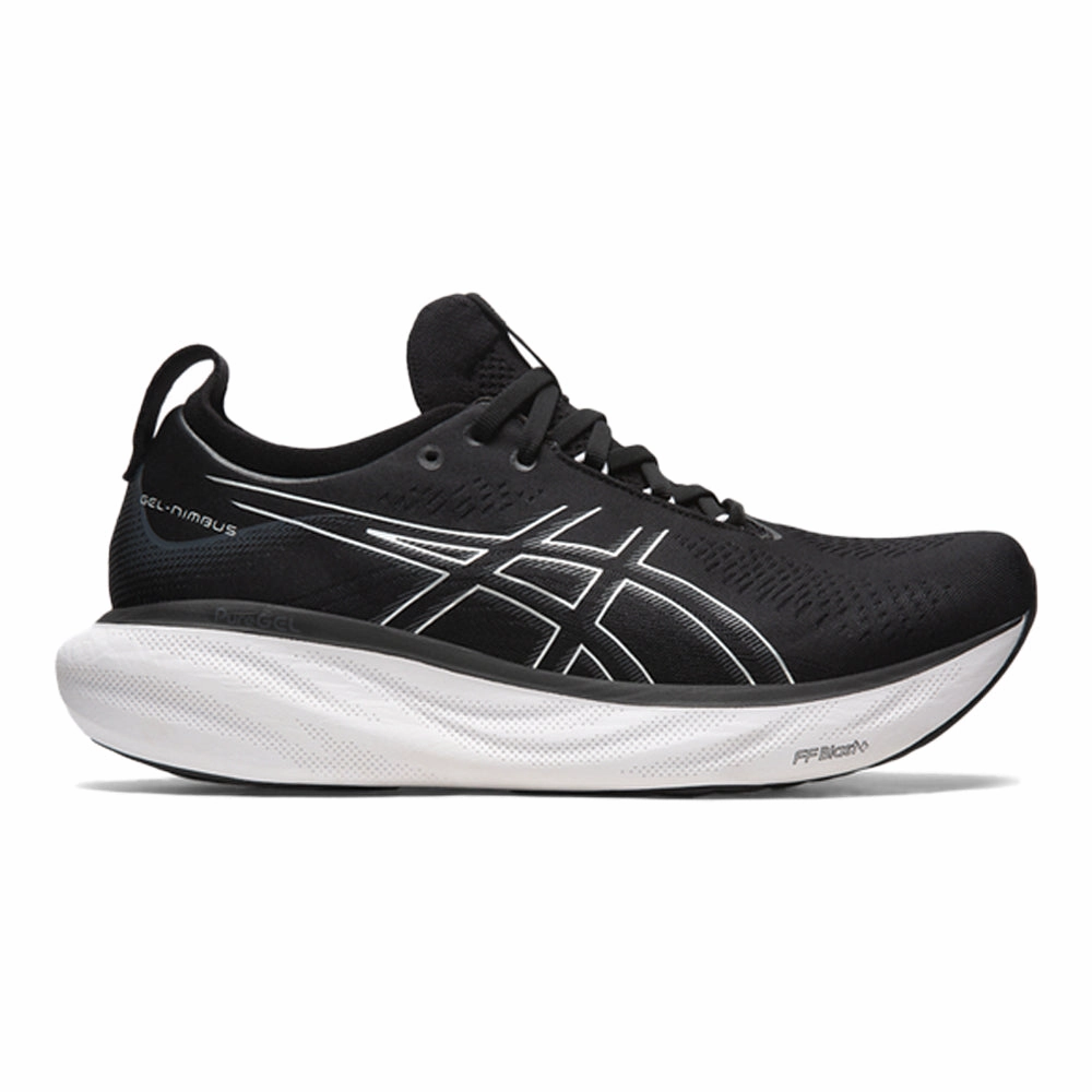 Men's Asics Gel-Nimbus 25, Black/Pure Silver, 13.5 2E Wide Custom Made Asics Shoes