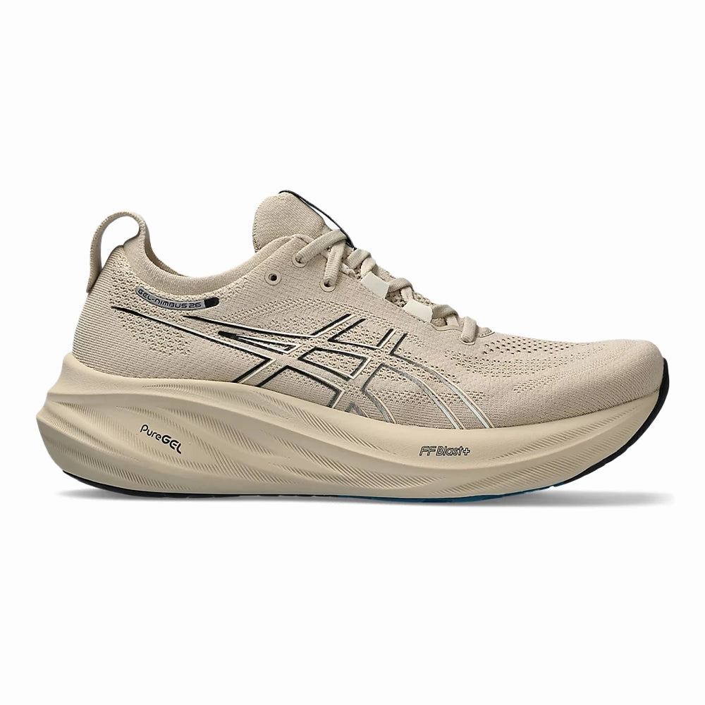 Asics Arthritis Shoes Men's Asics GEL-Nimbus 26, Feather Grey/Black, 10 D Medium