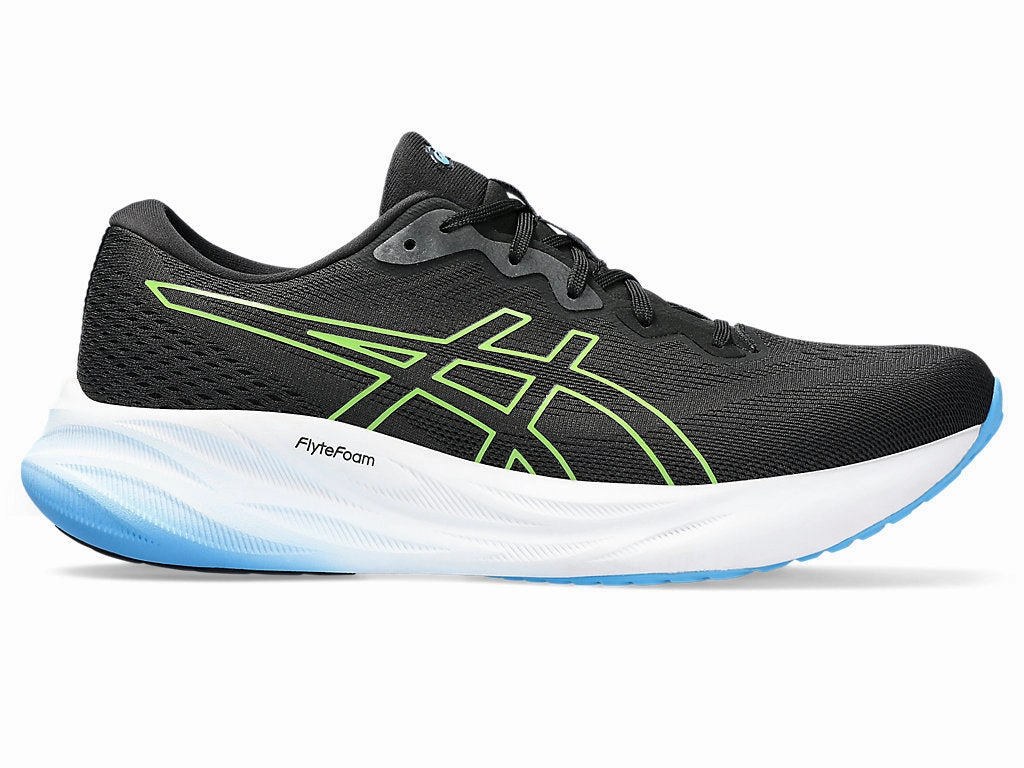 Men's Asics Gel-Pulse 15, Black/Electric Lime, 11.5 D Medium Asics Running Shoes Neutral