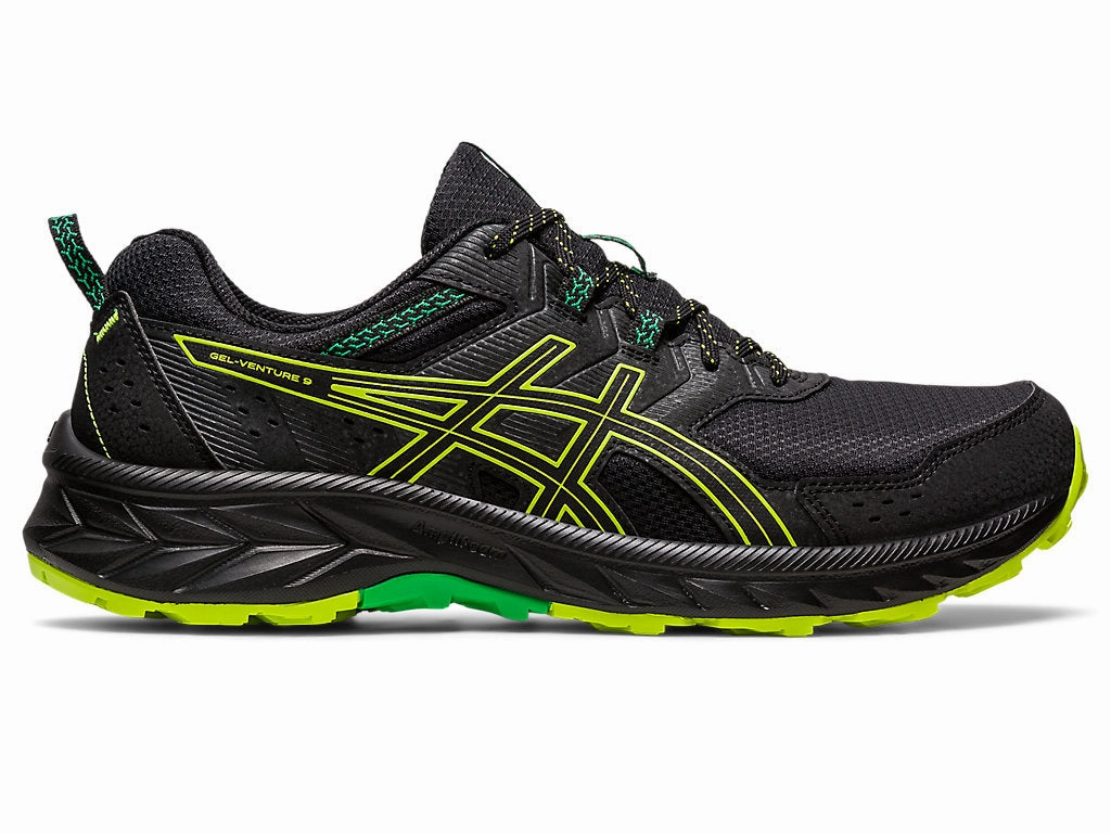 Men's Asics Gel-Venture 9, Black/Lime Zest, 10.5 D Medium Asics Tennis Shoes India