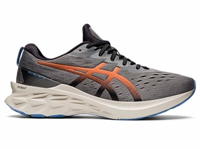 Men's Asics Novablast 2, Clay Grey/Shocking Orange, 12 D Medium Best Asics Waterproof Shoes