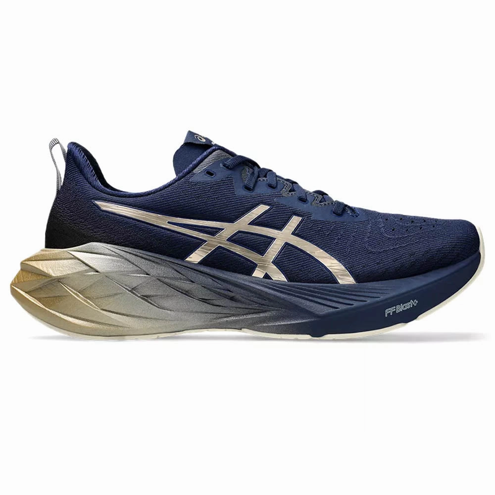 Best Asics Running Shoes For Plantar Fasciitis Men's Asics Novablast 4 Platinum, Blue Expanse/Champagne, 12.5 D Medium