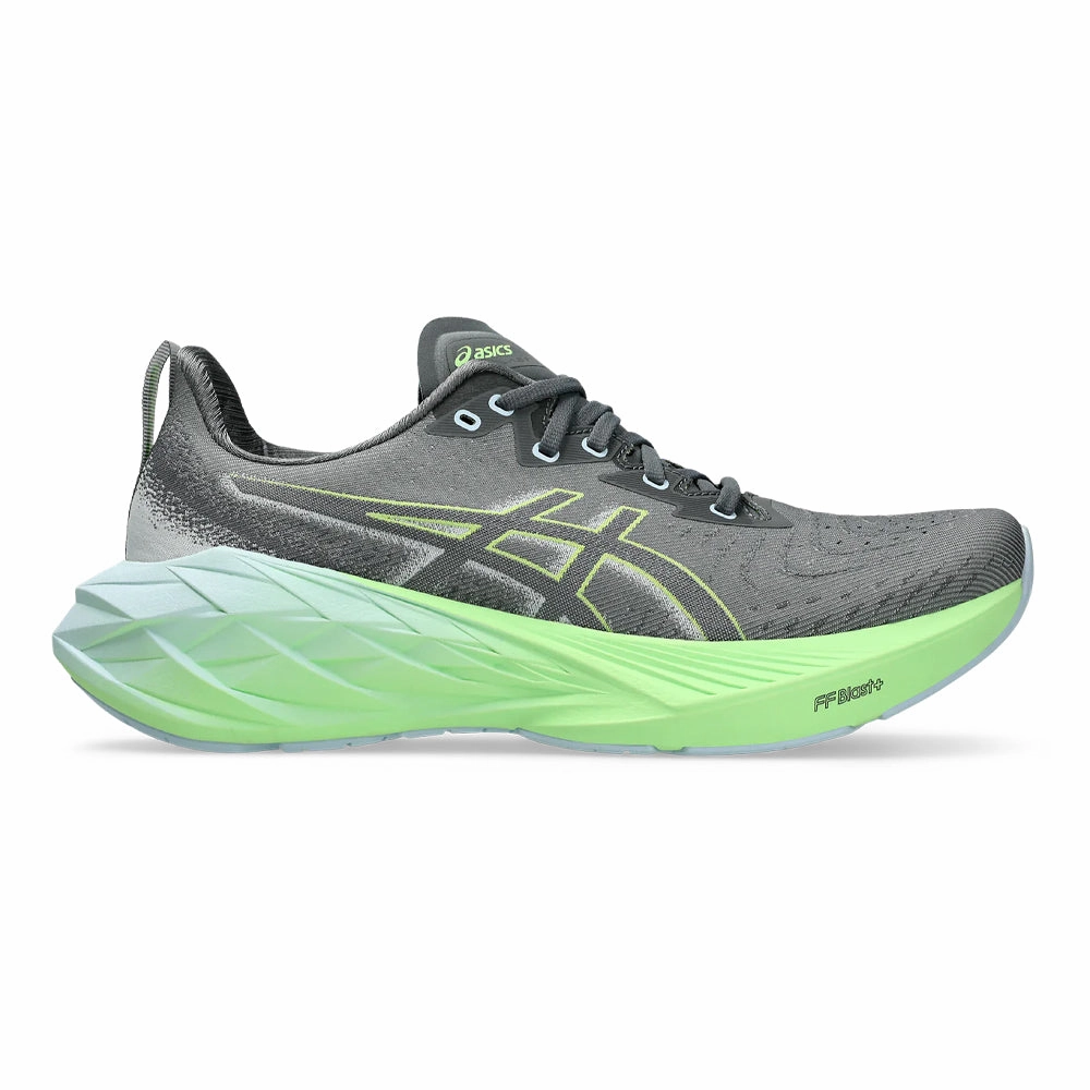 Men's Asics Novablast 4, Steel Grey/Electric Lime, 10.5 D Medium Best Asics Long Distance Running Shoes