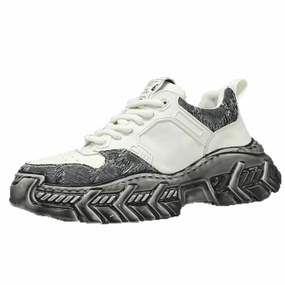 Barkley Sneakers Men's Fashion Casual Leather Chunky Platform Sneakers