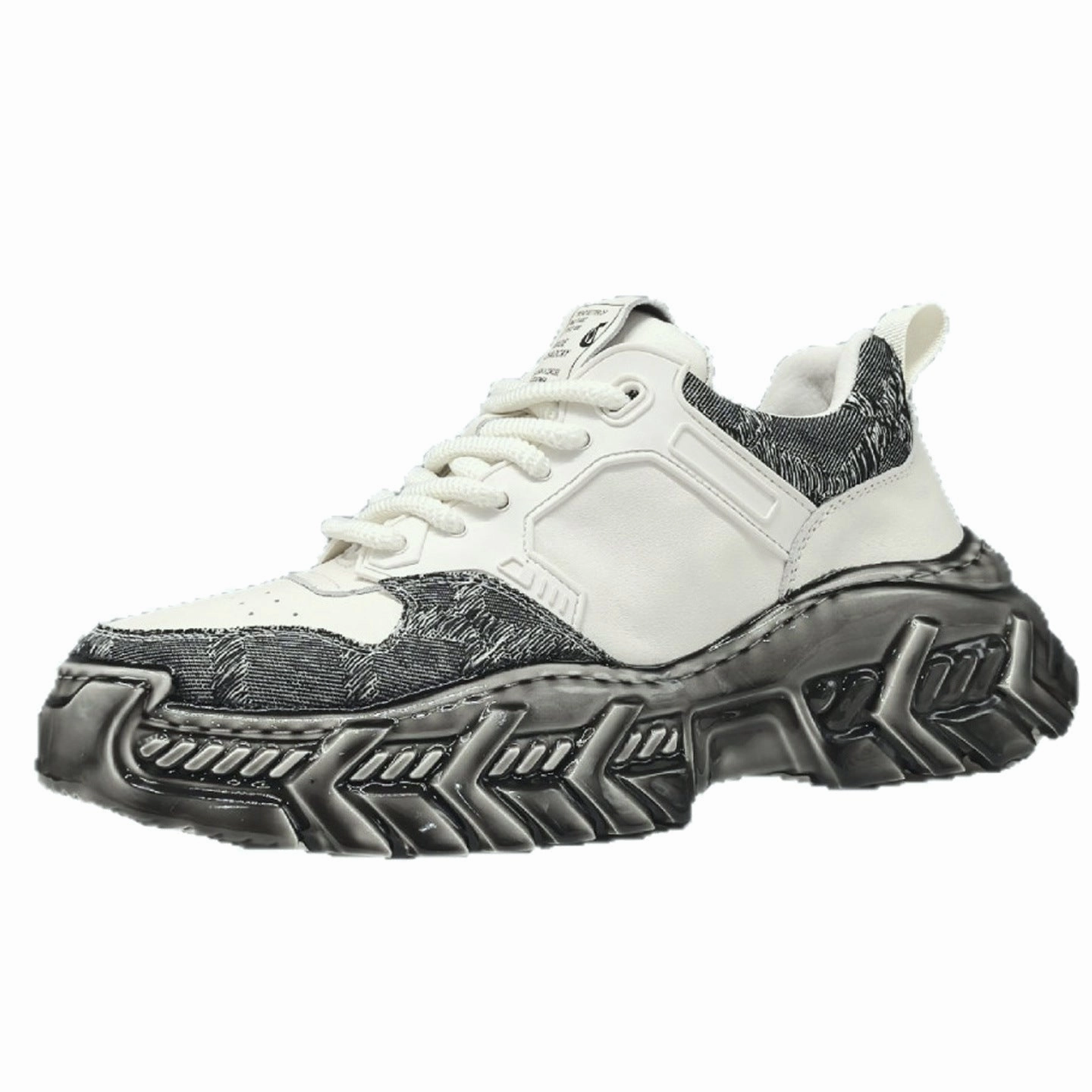 Men's Fashion Casual Leather Chunky Platform Sneakers Dirty Sneakers