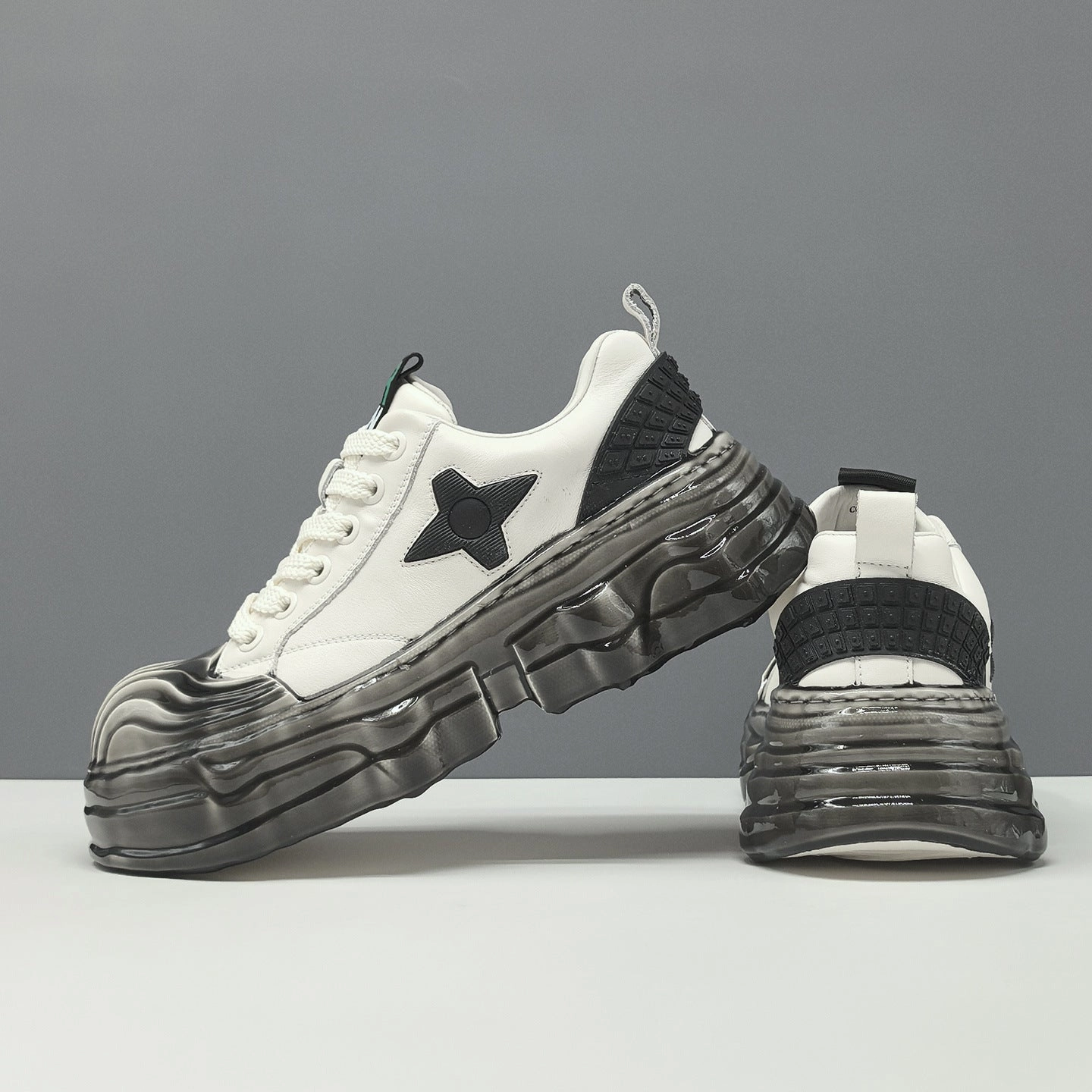 Men's Fashion Leather Platform Casual Sneakers Sneakers In Store