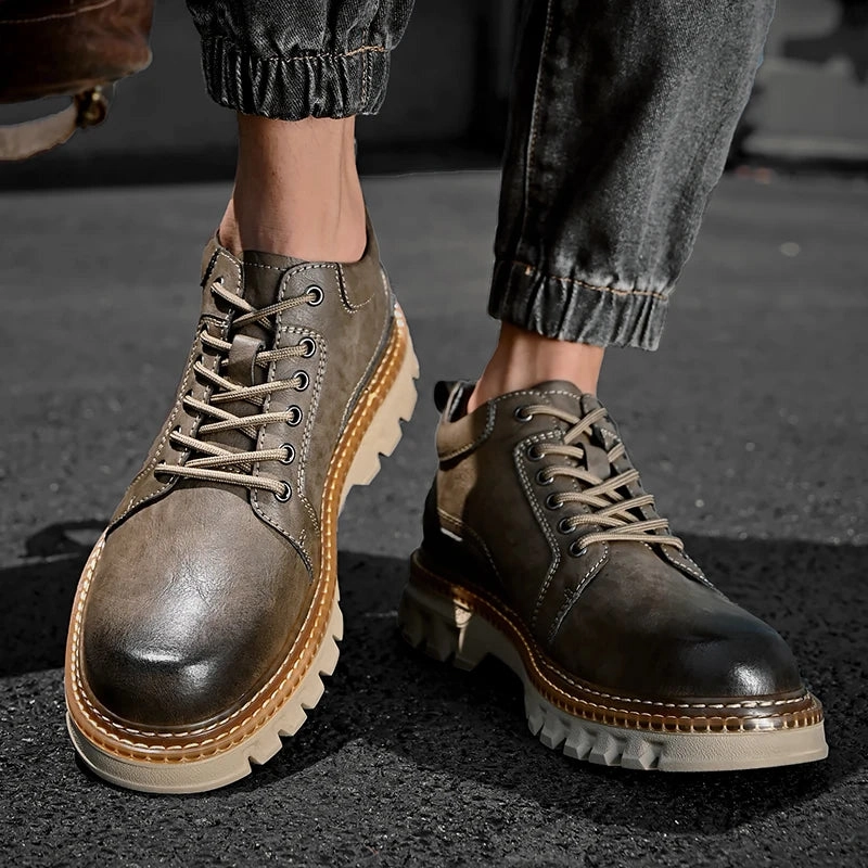 Lined Leather Ankle Boots Men's Genuine Leather Italian Work Boots