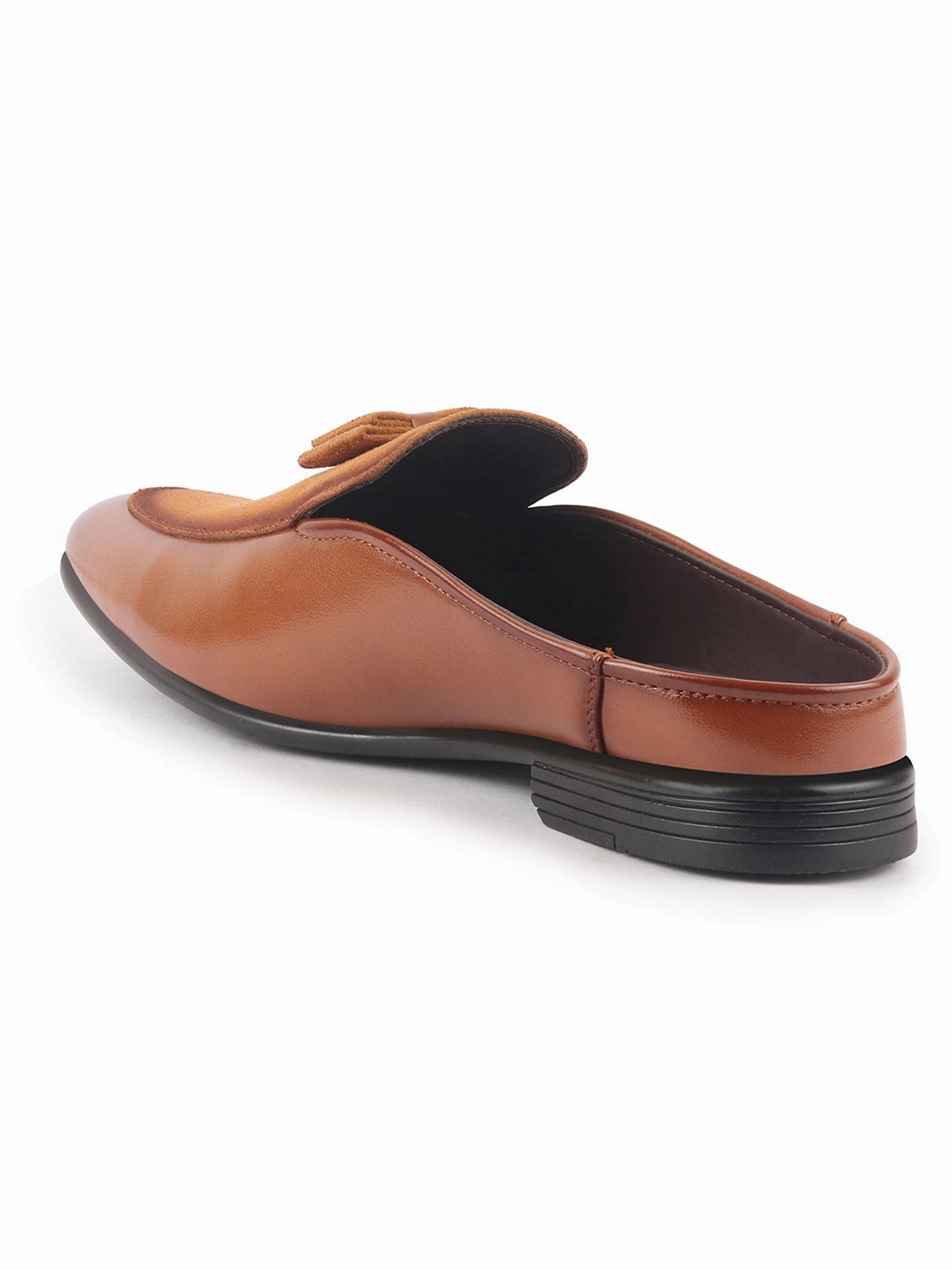 Breathable Steel Toe Work Boots Men Tan Bow Design Velvet Upper Back Open Evening Party Formal Slip On Shoes|Memory Cushioned Insole Mules for Wedding, Office, Cocktail Tuxedo Dress|Lightweight and Comfort