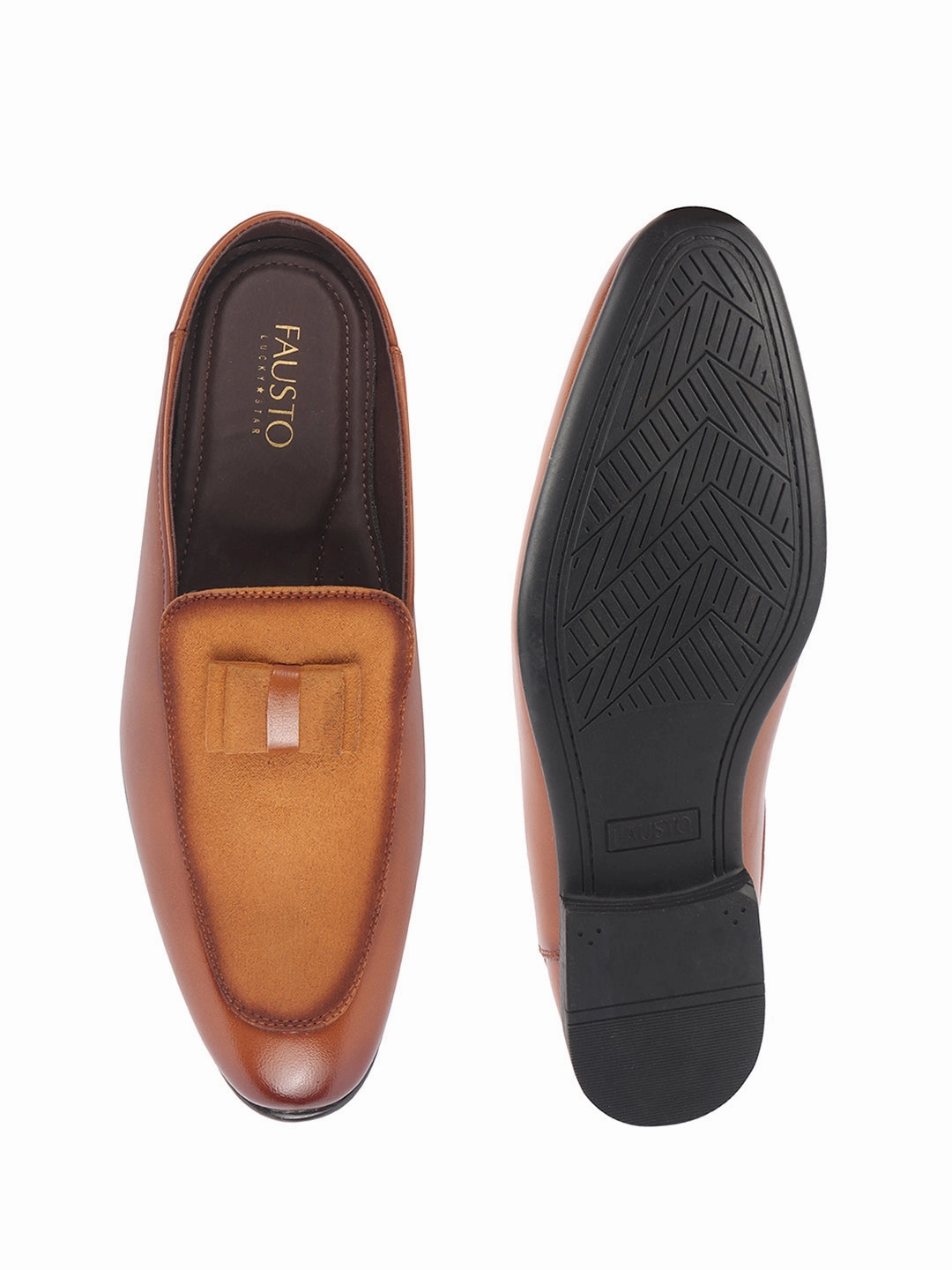 Men Tan Bow Design Velvet Upper Back Open Evening Party Formal Slip On Shoes|Memory Cushioned Insole Mules for Wedding, Office, Cocktail Tuxedo Dress|Lightweight and Comfort Work Boots Wedge Sole