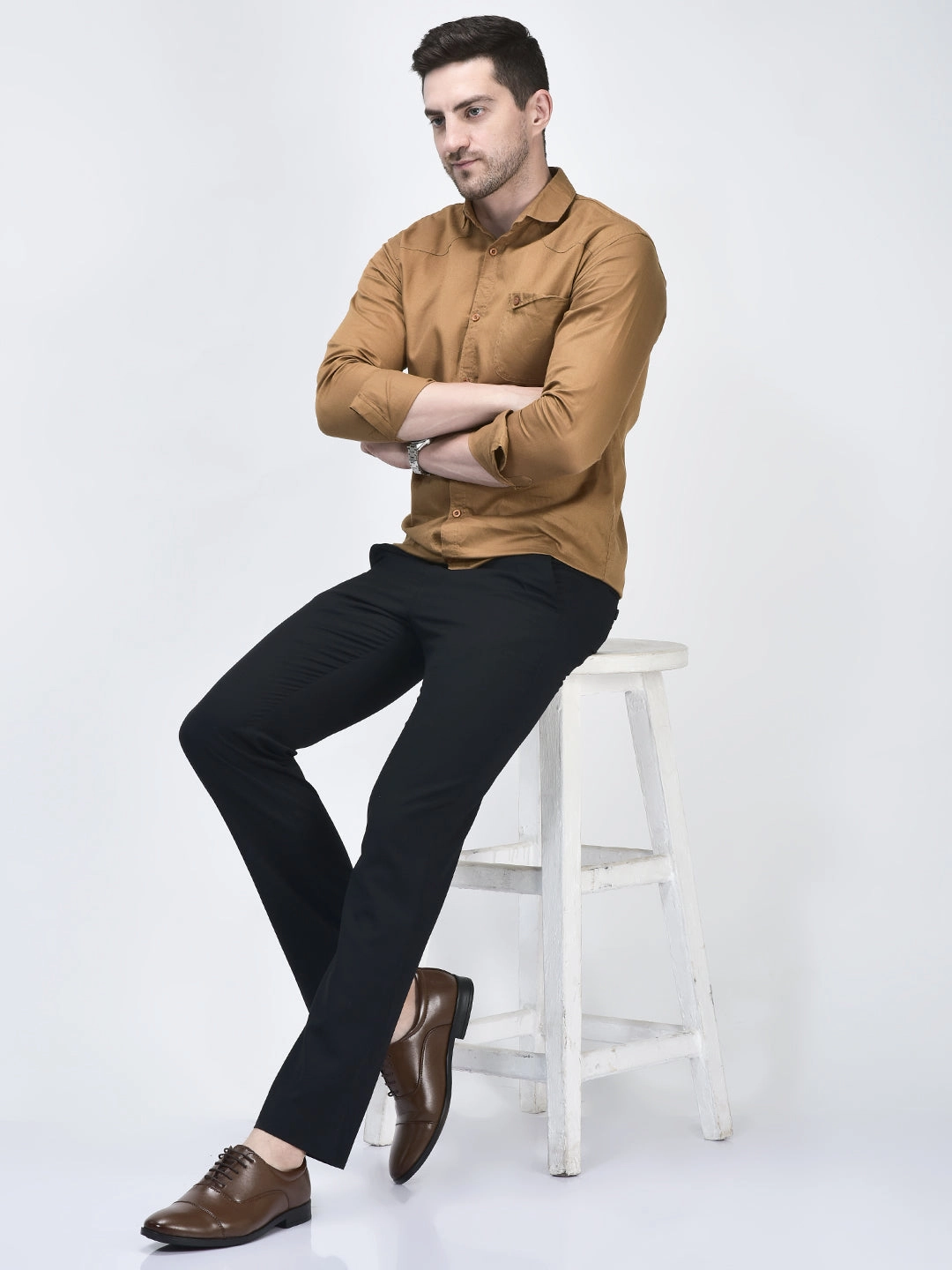 Big Work Boots Men Tan Formal Office Work Lace-Up Derby Shoes