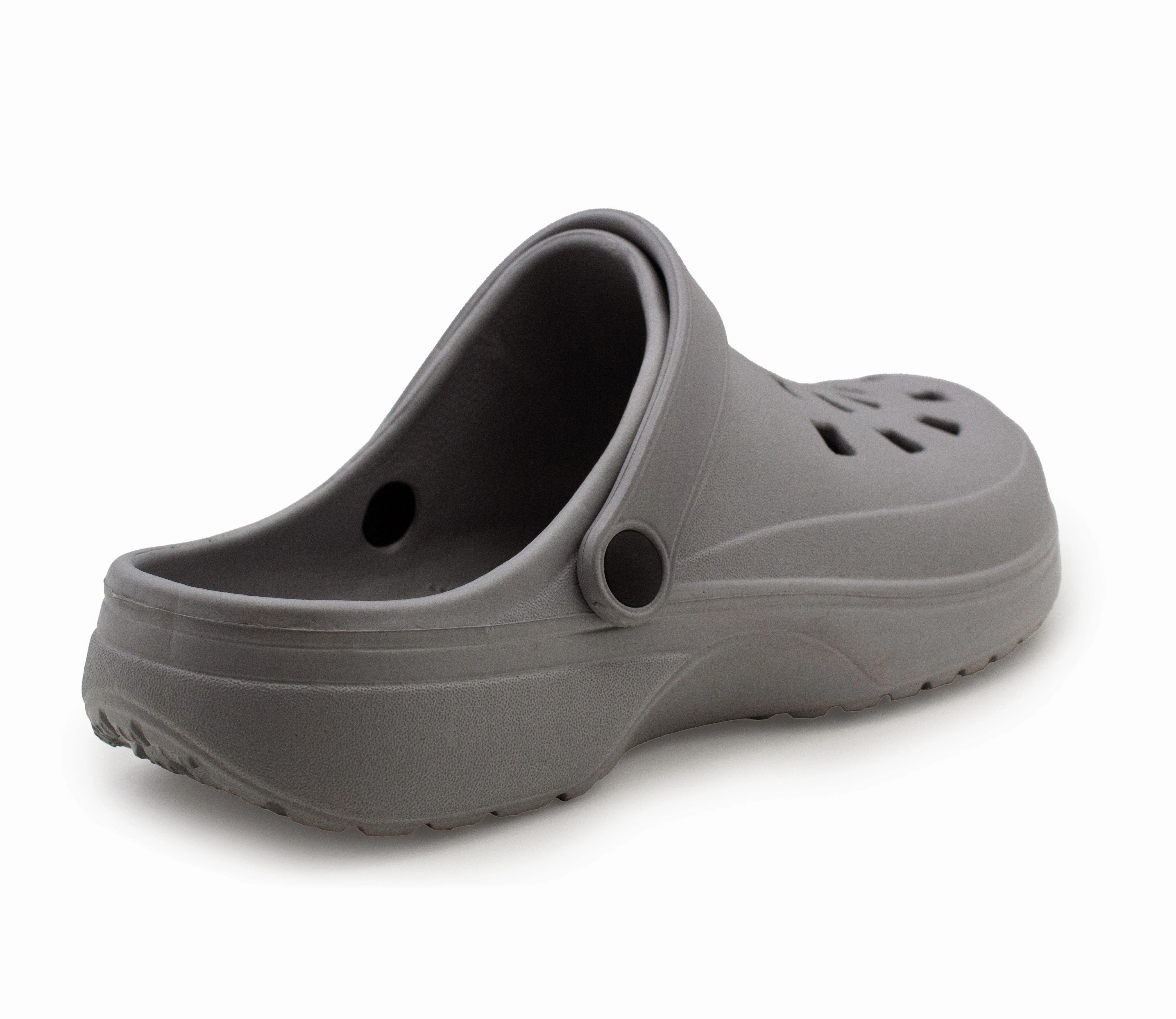 Mens Clogs Grey Lightweight EVA Garden Breathable Slip On Beach Hospital Nurse Kitchen Water Shoes Mules House Shoes Sandals Horse Riding Clogs