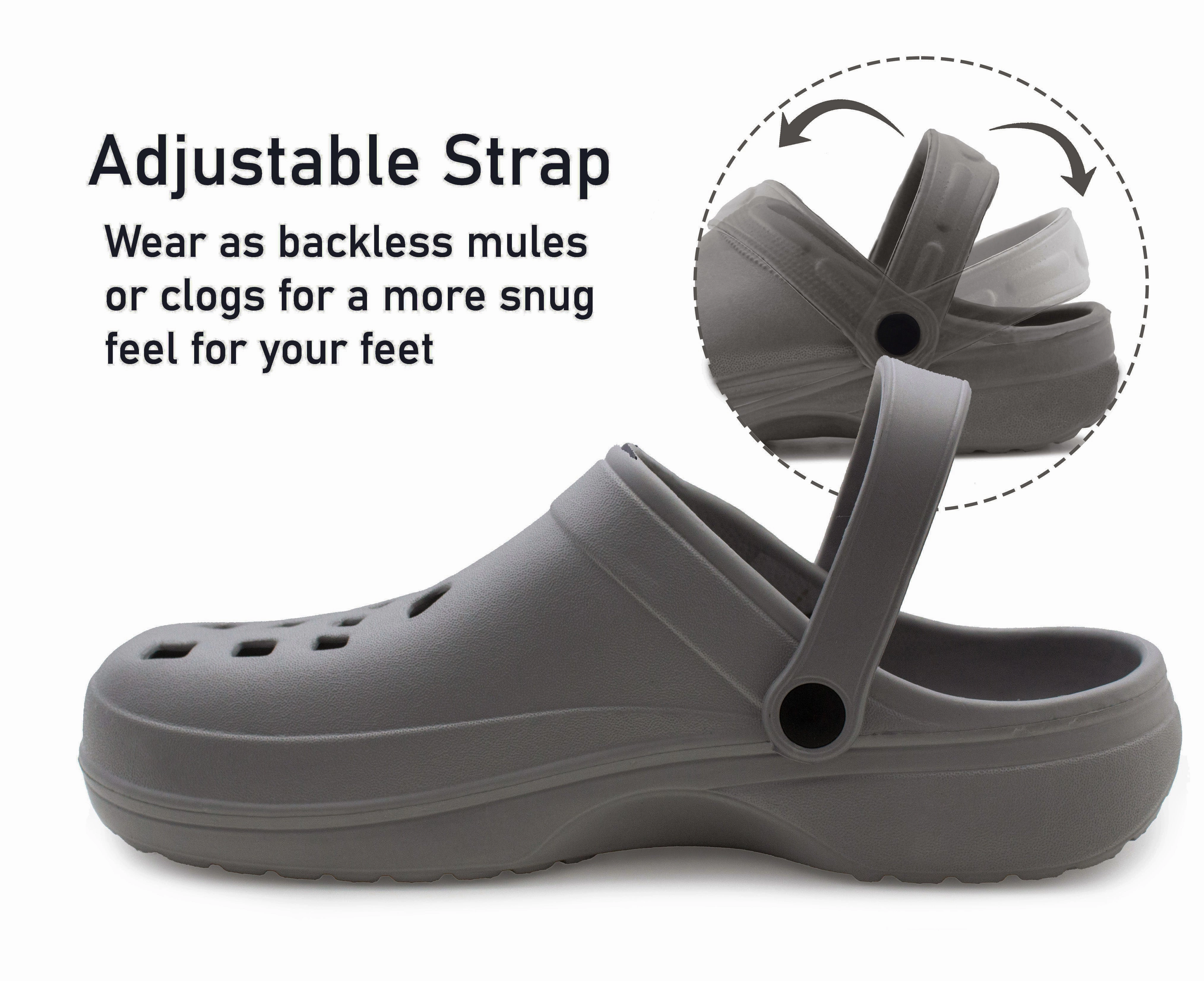 Clearing Drain Clogs Mens Clogs Grey Lightweight EVA Garden Breathable Slip On Beach Hospital Nurse Kitchen Water Shoes Mules House Shoes Sandals