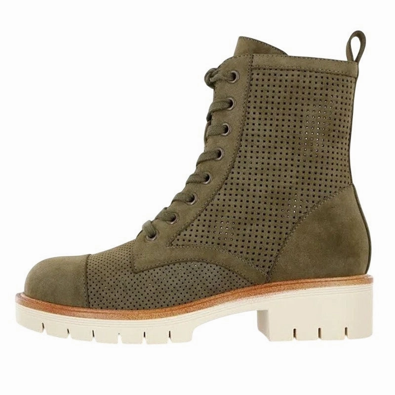 MIA Womens Havenn Kashton Lace Up Combat Boots US 6.5 M Olive Vegan Suede NWOB Combat Boots With Gold Studs