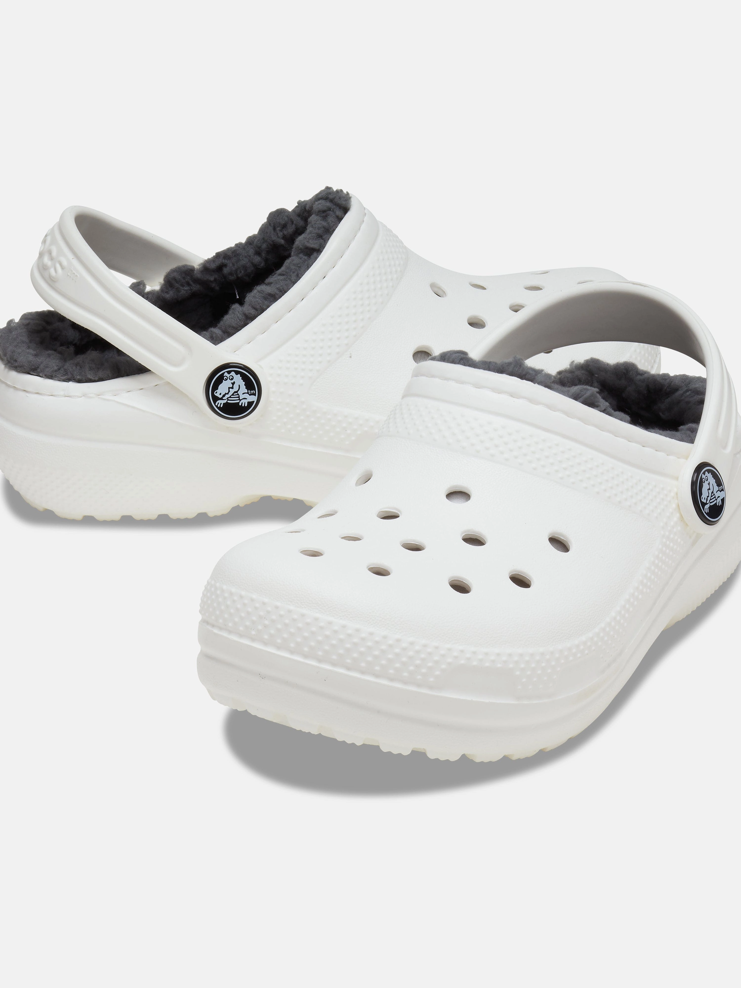 Crocs Kids Classic Lined Clog in White Health Care Clogs