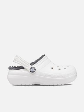 Crocs Kids Classic Lined Clog in White Dylan Lined Clogs