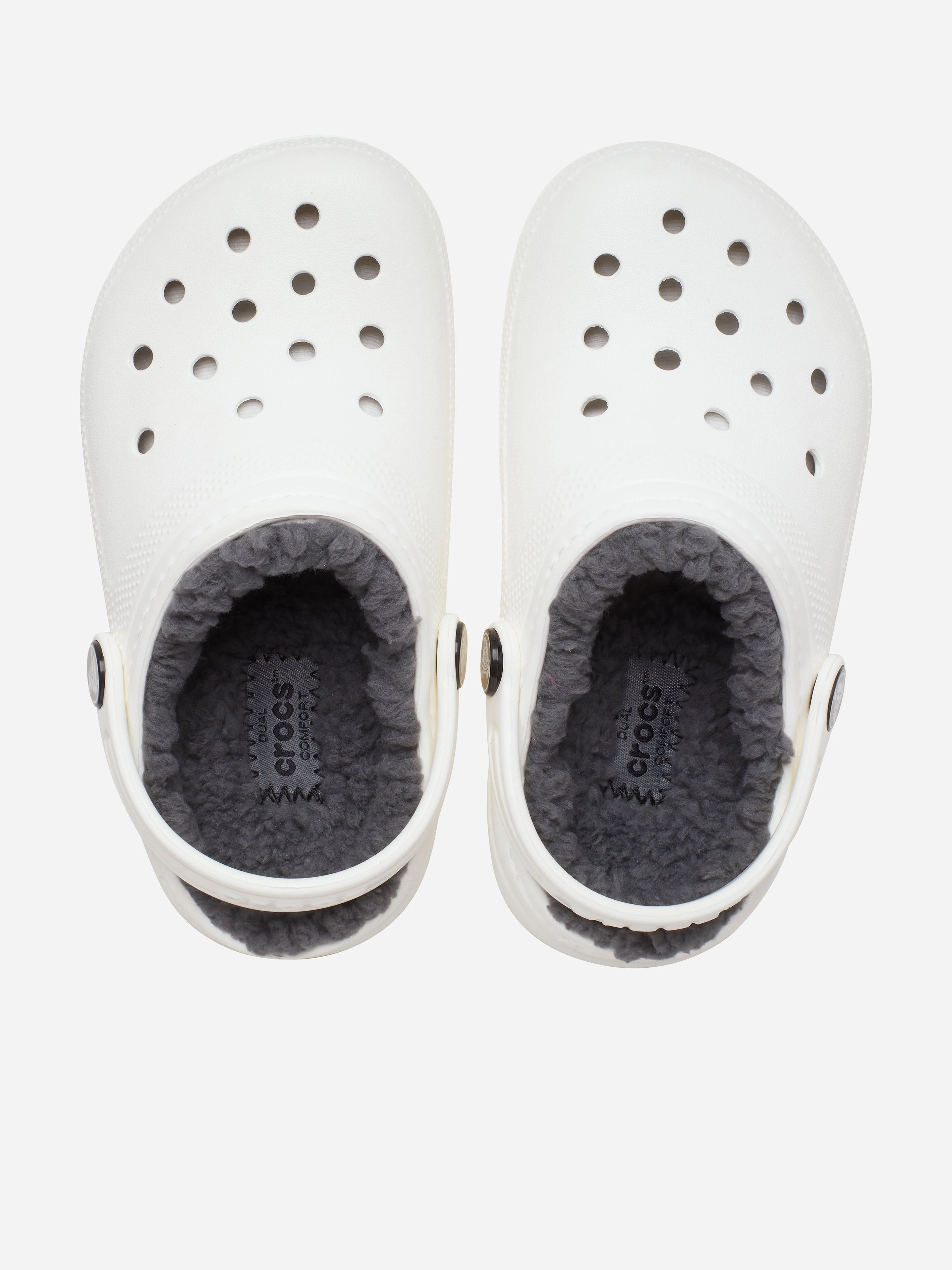 Crocs Kids Classic Lined Clog in White Handmade Clogs
