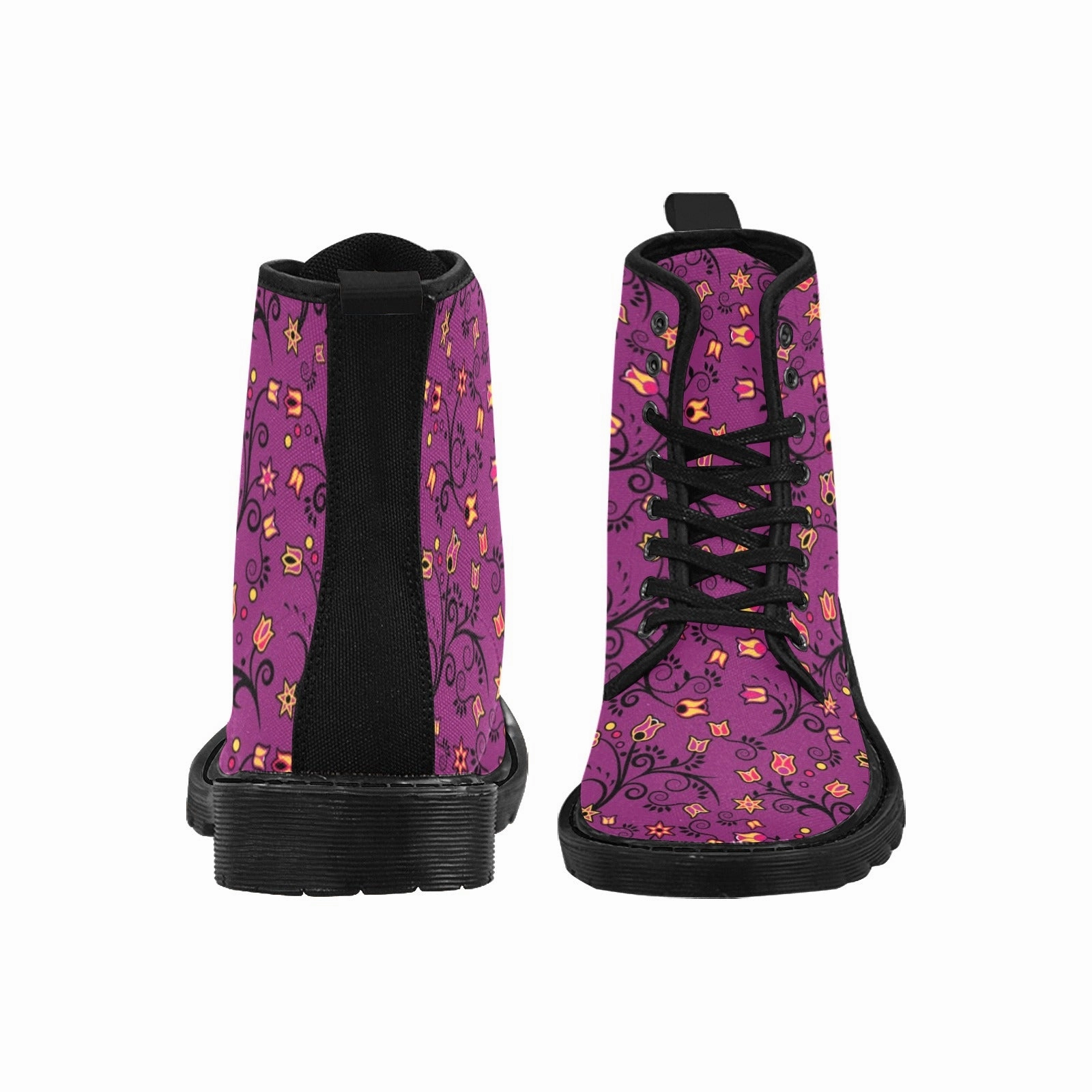 Combat Boots Rhinestones Lollipop Star Boots for Women (Black)