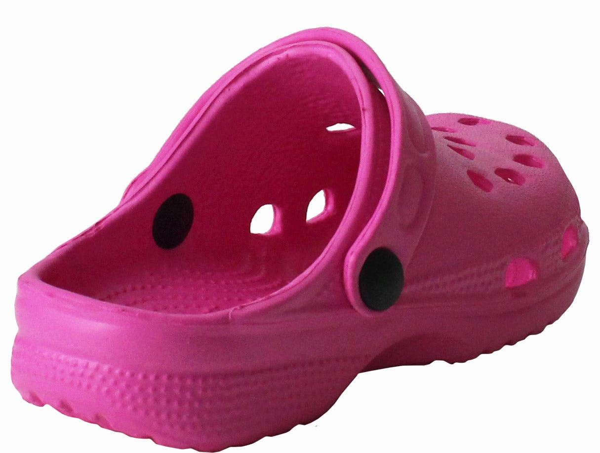 Number 6 Clogs Kids Pink Clogs Lightweight EVA Breathable Girls Slip On Adjustable Garden Beach Pool Slides Sandals Pink