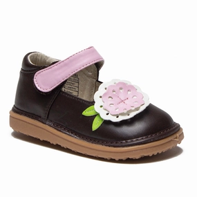 Mooshu Toddler Girl's Big Flower Squeaky Mary Jane Flats Shoes Eastland Gloria Mary Jane Shoe