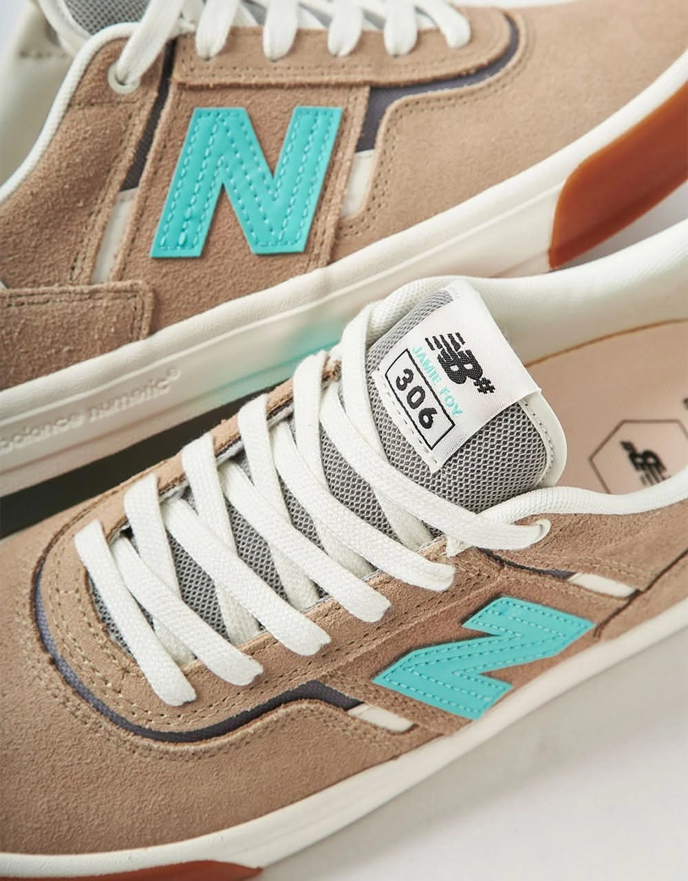 Skate Shoes Professional New Balance Numeric Jamie Foy 306 Skate Shoes - Tan/Turquoise
