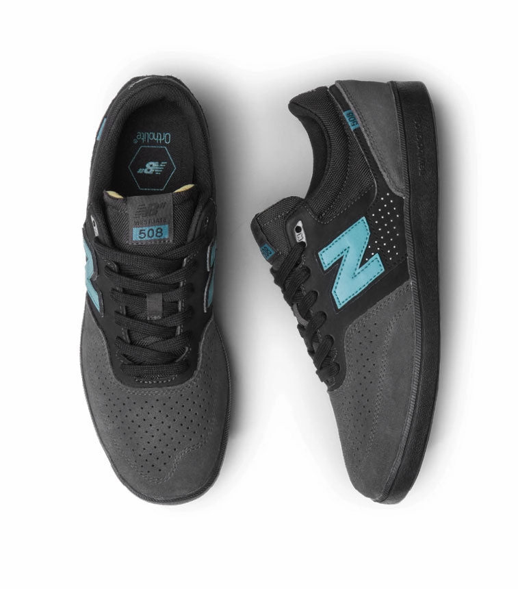 New Balance Numeric Skateboard Shoes Brandon Westgate 508 Dark Grey/Teal Slip On Soccer Cleats