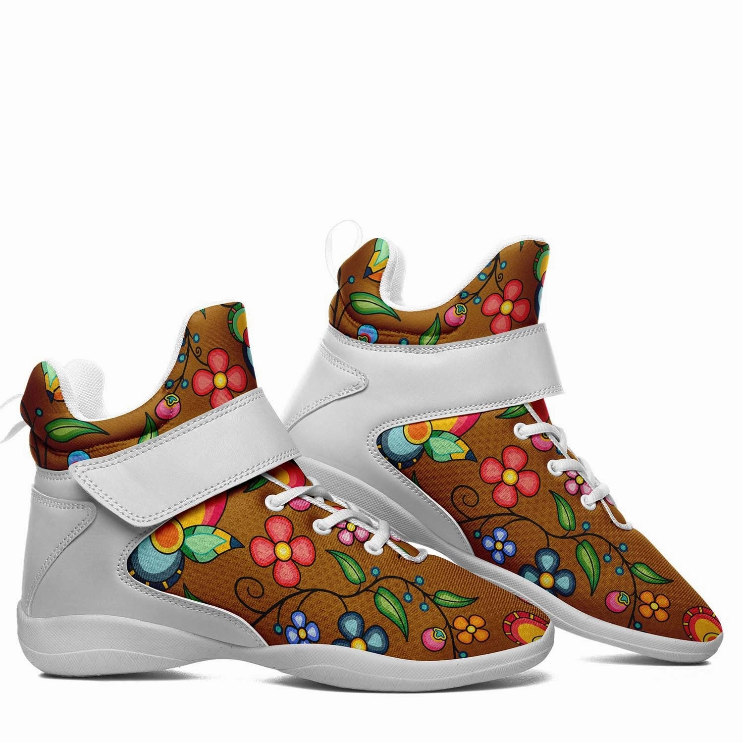 Max Impact 4 Basketball Shoes Floral Bounty Fall Leaves Ipottaa Basketball / Sport High Top Shoes - White Sole