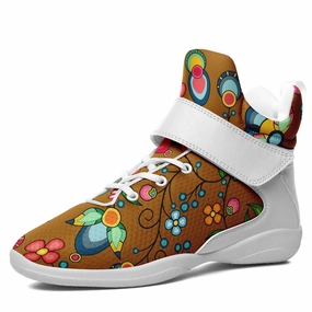 Basketball Shoes Size 2 Floral Bounty Fall Leaves Ipottaa Basketball / Sport High Top Shoes - White Sole