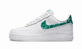Nike Basketball Shoes With A Strap Nike Air Force 1 Low '07 Essential White Green Paisley