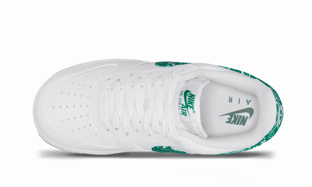 Lebron Nike Shoe Nike Air Force 1 Low '07 Essential White Green Paisley