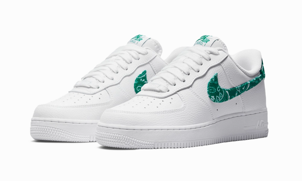 Nike Shoes With Velcro Strap Nike Air Force 1 Low '07 Essential White Green Paisley